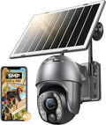 ELYSOO 5MP Cellular Security Camera Outdoor, No WiFi Security Camera with 10X Optical Zoom, 4G LTE Solar Powered Cameras, Human Detection & Auto Focus, Color Night Vision, Pan Tilt 360° Live View