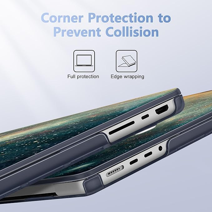 May Chen for 2026 MacBook Pro 14-inch M5 M4 M3 M2 M1 Pro/Max Chip, Release 2026 2025-2021, Model A3427 A3426 A3434 A3112 A3401 A3185, Plastic Hard Shell with Keyboard Cover, Flower Stars