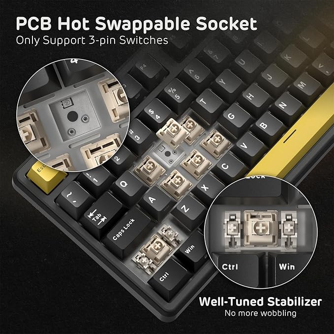 RK ROYAL KLUDGE X104 Full Size Mechanical Keyboard, Wired Creamy Gaming Keyboard with Number Pad and Knob,104 Keys Computer Keyboard Linear Switch,RGB Backlit,Online Software for Wins/Mac
