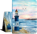 for iPad Air 2/1 Case Cozy Coast, for iPad 6Th/5Th Generation Case,for iPad 6Th/5Th Cover Generation, for iPad 9.7 Cover, Auto Wake/Sleep Multi-Angle Viewing Slim, Romantic Lighthouse