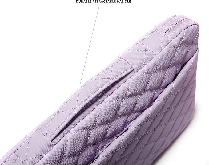 Kinmac 360° Protective Laptop Sleeve Case Bag Cover with Handle for MacBook Air 15 inch, and 15 inch-15.6 inch HP,Lenovo,Dell,ASUS,Acer Notebook Computer (Purple Embroidery)