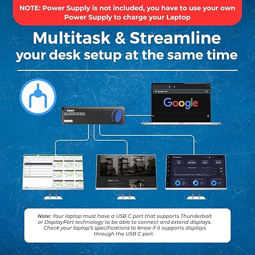 OREI USB C Docking Station Triple Monitor (MST, No Drivers, Windows) 3 Monitor Dock with 4K@60Hz 4:4:4 - SplitXtend Laptop Dock with 2 HDMI & DisplayPort, 85W PD, Ethernet, USB, SD/TF