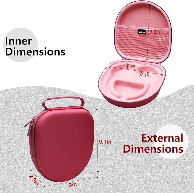 LTGEM Case Compatible with Anker Soundcore Life Q20i / Q20 / Q30 / Q45 Hybrid Active Noise Cancelling Headphones, Pink