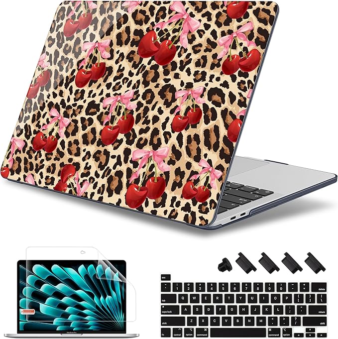 May Chen for MacBook Pro 16 inch A2141 2020 2019 Release, Screen Protector & Keyboard Cover Plastic Soft-Touch Case for MacBook Pro 16-inch with Touch Bar & Touch ID - Cherry and Cheetah