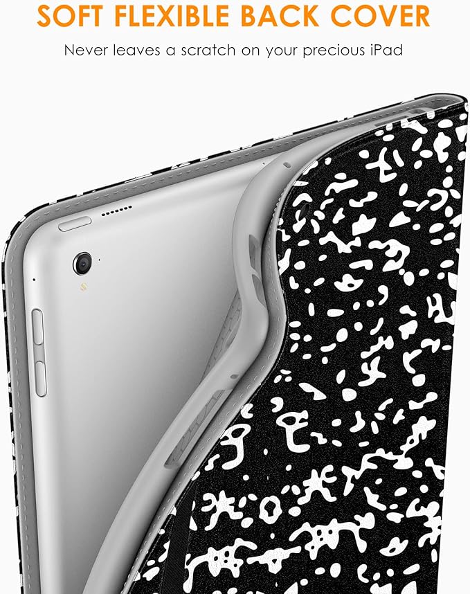 DTTO for iPad 9.7 Inch 5th/6th Generation 2018/2017 Case with Apple Pencil Holder, Premium Leather Folio Stand Cover Case for Apple iPad 9.7 inch, Also Fit iPad Pro 9.7/Air 2/Air - Composition Book