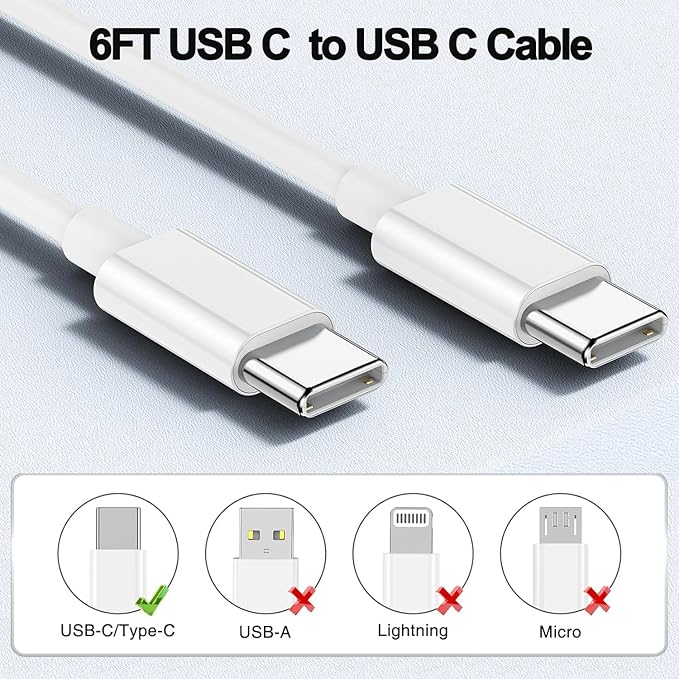iPhone 17 16 15 Charger,USB C Charger Fast Charging,2Pack Dual Port Fast Wall Chargers Block with 6FT USB C Cable for iPhone 17e/17 Pro Max/17 Pro/Air/16Pro Max/16 Plus/16e/15/iPad Pro/Air/Mini/AirPod