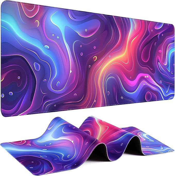 Gaming Mouse Pad - (31.5"×11.8") Topographic Large Mouse Pads for Desk - Desk Mat for Keyboard and Mouse with Non-Slip Base, Desks Pad Matfor Game/Office & Home