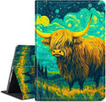 for Amazon Kindle Fire 7 (9th/7th/5th Generation, 2019/2017/2015 Release) 7" Tablet Case, Slim Kickstand Stand Leather Smart Cover with Auto Wake/Sleep, Clouds of Yellow Cow