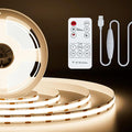 PAUTIX 5V USB COB LED Strip Lights Dimmable LED Lights 4000K Natural White with RF Remote,1200lm,Dotless Flexible Tape Light for Under Cabinet,Bedroom,TV Backlight,Kitchen,Shelf,Mirror Lighting 6.56ft
