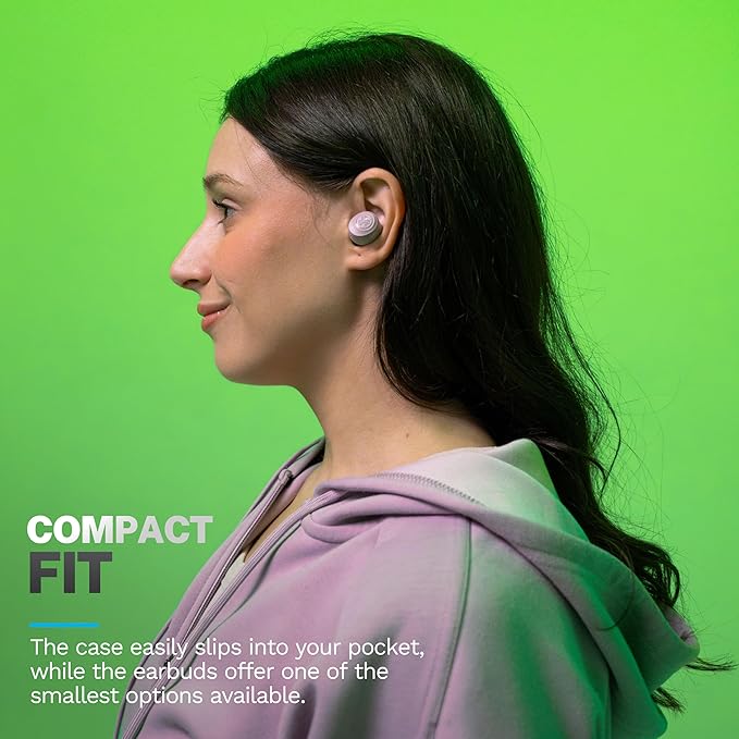 JLab Go Air Pop+, True Wireless Earbuds, Bluetooth Earbuds with Microphone, USB-C Charging Case, Dual Connect, Mauve