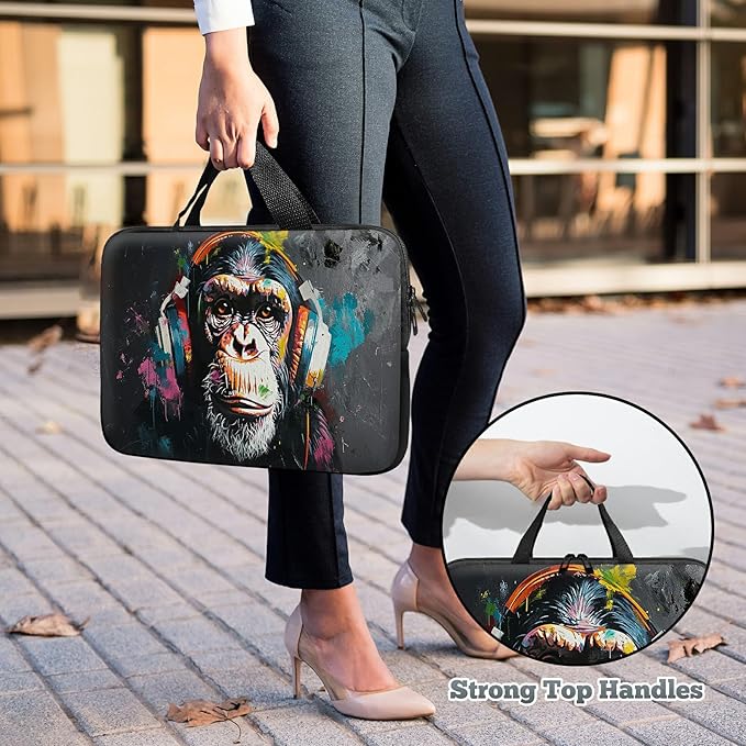 Laptop Sleeve Case Bag 15 inch, Music Monkey Slim Carrying Case Durable Handbag Travel Laptop Bag for 15 inch MacBook Air M3/M2/15 Pro/Surface Laptop 7/6/5/4/3/ Dell XPS 15 Plus