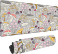 Gaming Desk Mat Large,Colorful Mushrooms Extended Mousepad,Non-Slip Rubber Mouse Pad Stitched Edges,Desktop Decorative Accessories for Home Office 31.5" x 15.7"
