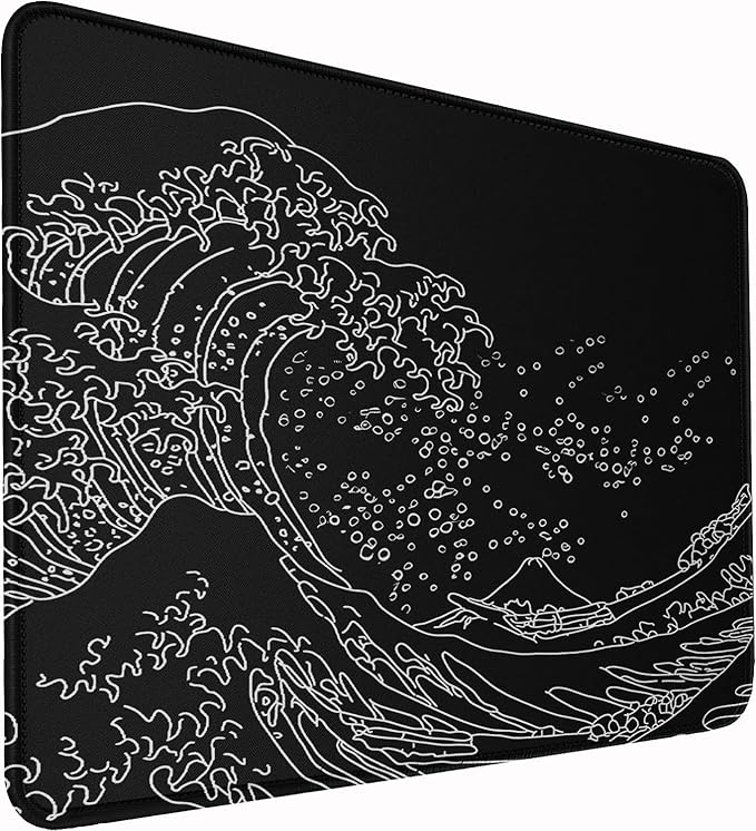 Mouse Pad, Large Gaming Mouse Pad with Double Stitched Edges, 14.9 x 11.7 inches Premium-Textured & Waterproof Mousepad, Nonslip Natural Rubber Base Mouse pad for Laptop,Computer, Office, Wave