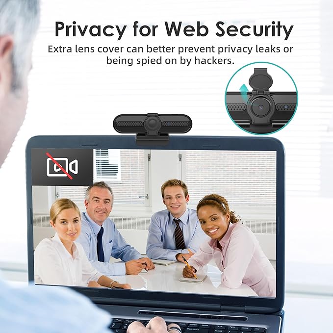 saylas 2K Webcam with Microphone, 78°FOV FHD PC Camera with 2K/30fps, Privacy Cover, Plug & Play USB Web Cam, Autofocus, 1080P/60fps External Webcam for PC, Computer Web Camera for Laptop, Mac, Zoom