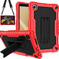 Case for for AT&T Amigo Jr. Tab 8 inch Tablet 9136K - [Built-in Kickstand] Anti Slip Kids Friendly Shockproof Silicone Protective Cover (Red/Black)