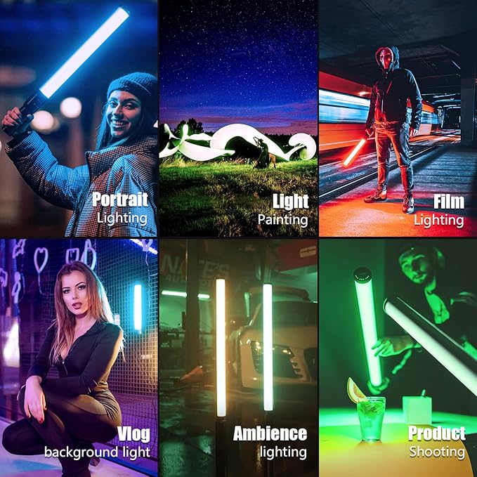 Mettlelite LS400P RGB Pixel LED Light Stick, Handheld Full Color RGBWW Continuous Output 2 ft with APP Control, 2800K-8000K, Customizable Pixel Light Effect, CRI97+ TLCI98+ Rechargeable Video Light
