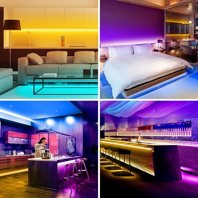 DAYBETTER Led Strip Lights Smart with App Control Remote, 2835 RGB for Bedroom, Music Sync Color Changing for Room Party 200 ft (2 Rolls of 100 ft)