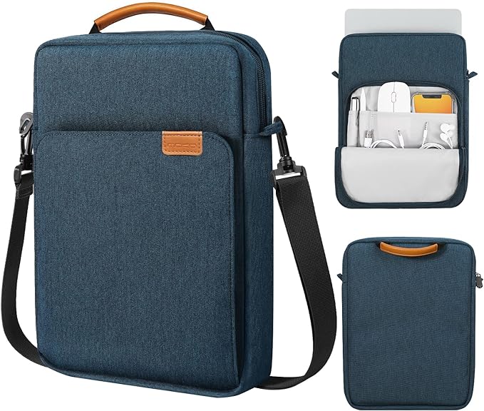 MoKo 15 Inch Laptop Sleeve Bag Fits New Mac Air 15" M5 2026, Mac Pro 14" M5/M5 Pro/M5 Max 2026, Galaxy Tab S9 Utra 14.6" 2023, Handle Carrying Case with Shoulder Strap, Indigo