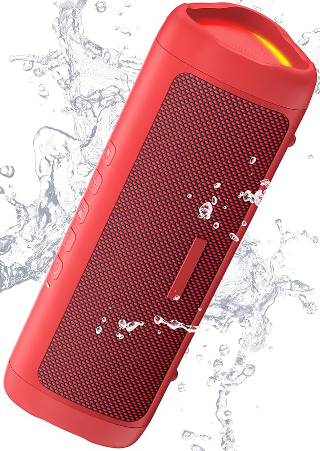 BolaButty Bluetooth Speaker Portable Wireless, IPX5 Waterproof, Up to 20H Playtime, TWS Pairing, BT5.3, for Home/Party/Outdoor/Camping/Beach Essentials, Birthday Gift (Red)