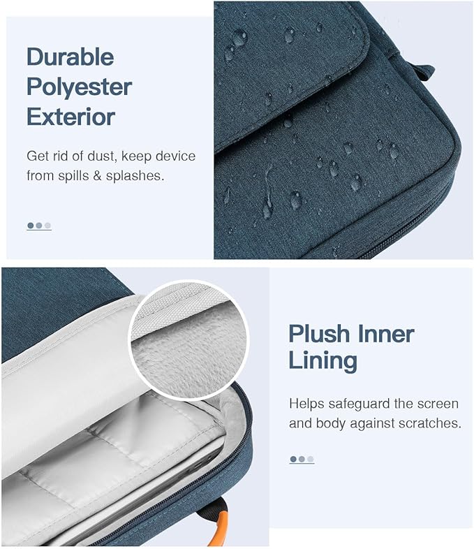 MoKo 13 Inch Tablet Sleeve Bag, Fits with 13 Inch New iPad Pro M5 & Air M4/M3, iPad Pro 12.9 M2&M1,Surface Laptop Go 12.4,Galaxy Tab S8+/S9+ 12.4,Handle Carrying Case with Shoulder Strap, Indigo