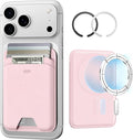 ESR for MagSafe Wallet, 5 Card Holder with RFID Blocking, MagSafe Sticker Included, Slim Magnetic Wallet for iPhone 17e/17/16/15/14/13/12 Series and Selected Samsung Devices, Not for 13/12 Mini, Pink