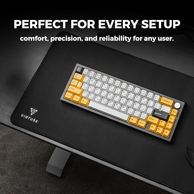 Virtusx Large Gaming Mouse Pad with Stitched Edges, Extended Computer Desk Mat, Superior Micro-Weave Cloth, Non-Slip Rubber Base, Water Resist, for Gamer, Office & Home (31.5” x 11.8”)