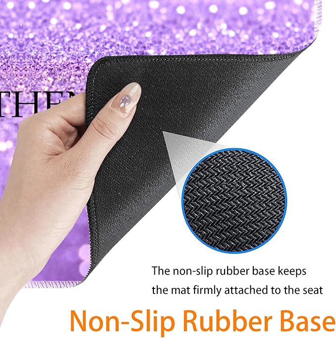 Durable Desk Mat + Wrist Rest Pad + Coasters Set, Large Gaming Office Mouse Pad 31.5 "x 11.8", Extended Non-Slip Rubber Keyboard Pad, Laptop & Home, Purple Glitter Quote Philippians 4-13