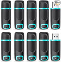 RAOYI 10 PCS 8GB USB 2.0 Flash Drive Thumb Drive Memory Stick Jump Drive Zip Drive for Data Storage and Backup (10 Pack, Cyan)