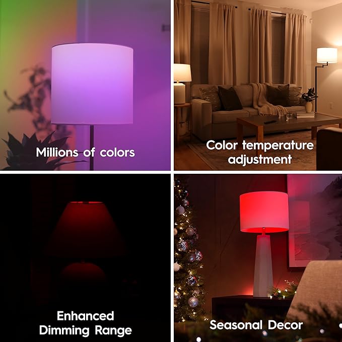 Cync GE Smart LED Light Bulb, ST19 Edison Style, Room Decor Aesthetic, Color Changing WiFi Light, 60W Equivalent, Compatible with Alexa and Google Home (Pack of 2)