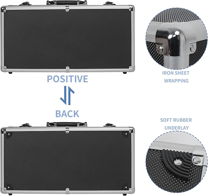 20 Inch Hard Carrying Case Ideal for Wireless Mic System Storage & Camera Gear Transportation, Aluminum Alloy Sturdy Build, Customizable Pre-Diced Foam, Black