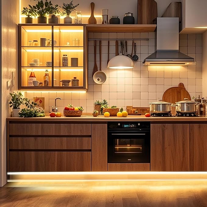 Pandery COB LED Strip Lights Warm White,24V Dimmable led Light Strip KIT with Remote and app Control,2700K 9.84FT/3m 8mm Wide Ra>90 Cuttable Flexible Strip Lights for Bedroom,Wardrobe,Cabinet