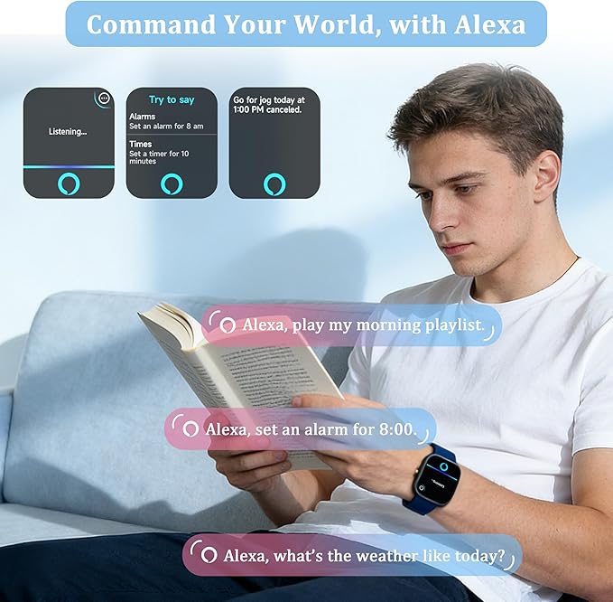 Smart Watch for Women Men, 2026 Upgrade Smartwatch [2 Bands, 44mm case], 1.83" Fitness Tracker Watch Alexa Built-in, Make/Answer Call, HR Sleep Stress Monitor, IP68 Waterproof Step Counter Watch