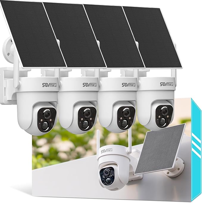 Vicohome 4CQ4 2K AI Solar Security Camera Wireless Outdoor, Battery Powered Cam, Color Night Vision, Two Way Audio, Motion Detection, Easy to Setup, Audible Flashlight Siren 180 Days Care Plan