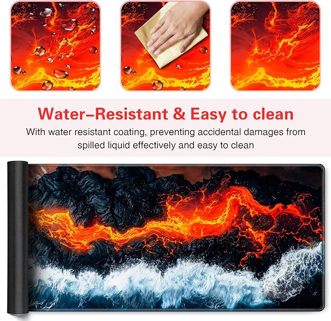 Mousepad, Large Gaming Mouse Pad XXL 35.4×15.7in, Extended Computer Keyboard Mouse Mat Desk Pad for Laptop with Stitched Edges, Waterproof Mousepad for Gamer Home&Office Women