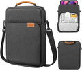 MoKo 9-11 Inch Tablet Sleeve Bag Handle Carrying Case with Shoulder Strap Fits iPad Pro/Air/A16 11 inch,iPad 10th 10.9,i-Pad 9/8/7th 10.2,iPadAir 5/4th 10.9,i-Pad 9.7,Tab S8/S9 11", Black & Gray