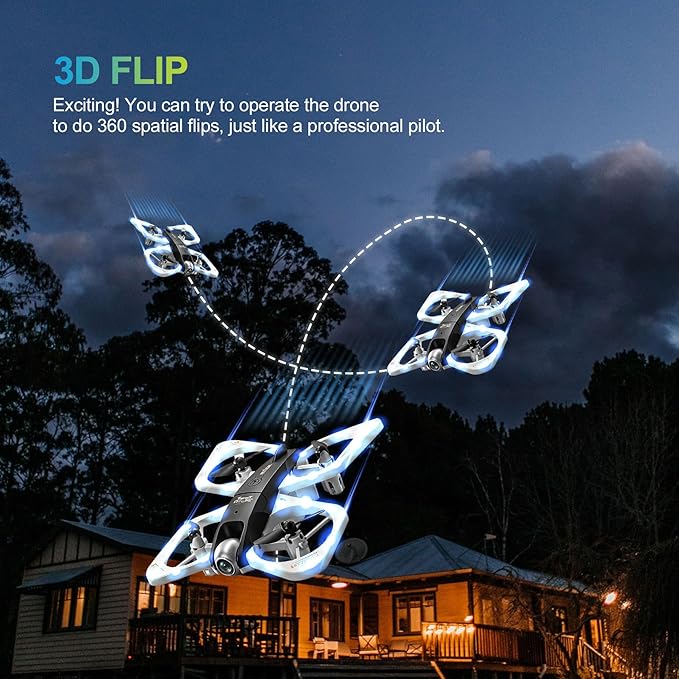 S3 WiFi FPV 6-Axis Gyro & 360° Flip Drone with 480P HD Camera for Beginners (White)