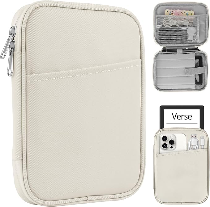 HoYiXi Universal Sleeve Bag for 7-8 inch Tablet Fire HD 8/Fire HD 8 Plus Compatible iPad mini (6th Gen) 8.3" 2021, iPad mini 5/4/3/2/1, Tab A8, 7"-8" inch Android Tablet Sleeve Case -White