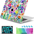 May Chen for MacBook Pro 16 inch A2141 2020 2019, Plastic Pattern Hard Shell Case Screen Protector & Keyboard Cover for MacBook Pro 16-inch, Colorful Flowers and Tropic Leaves