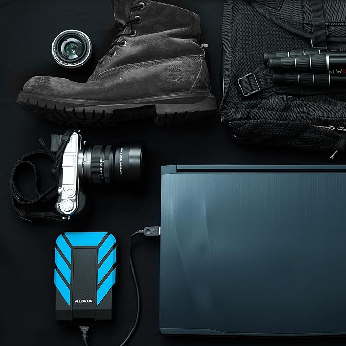 ADATA HD710 Pro - 1 TB External Hard Drive - Shockproof, Waterproof & Dustproof - Durable Storage - For Gamers, Students & Professionals - Mac, PC & Linux Compatible - Blue - AHD710P-1TU31-CBL