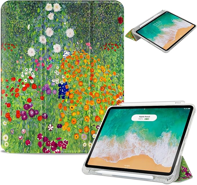 Vimorco for iPad Air 11 Inch Case M4 2026, for iPad Air 5th/4th Gen Cases 10.9-inch, Fit iPad Pro 11 Inch Case 4th/3rd/2nd/1st Generation,Pencil Holder/2 Viewing Stands/Typing Stand/Slim,Flower Garden