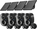 2K FHD Security Camera Wireless Outdoor Cameras for Home Security,AI Human Detection,Instant Alert,Color Night Vision,SD/Cloud Storage,Solar/Battery Powered,2.4G WIFI Only,Spotlight,Siren Alarm,4 Pack