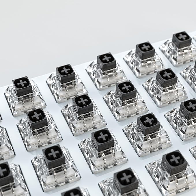 Kailh Box Black Switches for Mechanical Keyboard,3-Pin 60gf Linear/Factory Lubed/Dust&Waterproof Switches(Kailh Box Black,36Pcs)