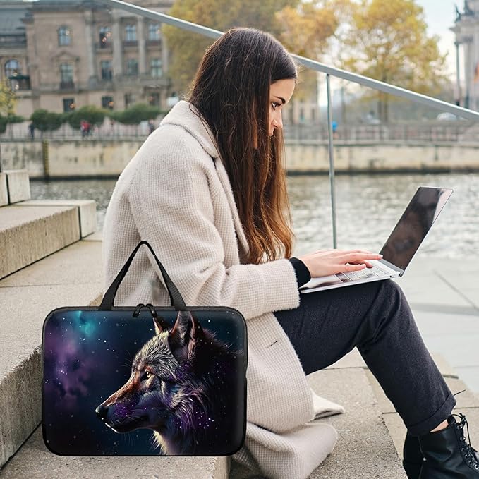 Laptop Sleeve Case Bag 15 inch, Magic Wolf Slim Carrying Case Durable Handbag Travel Laptop Bag for 15 inch MacBook Air M3/M2/15 Pro/Surface Laptop 7/6/5/4/3/ Dell XPS 15 Plus