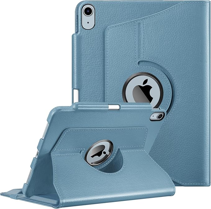 Fintie Rotating Case for iPad Air 11-inch M4/M3/M2 (2026/2025/2024), iPad Air 5th (2022) / 4th Generation 10.9 Inch - 360 Degree Rotating Protective Stand Cover with Pencil Holder, Ocean Blue