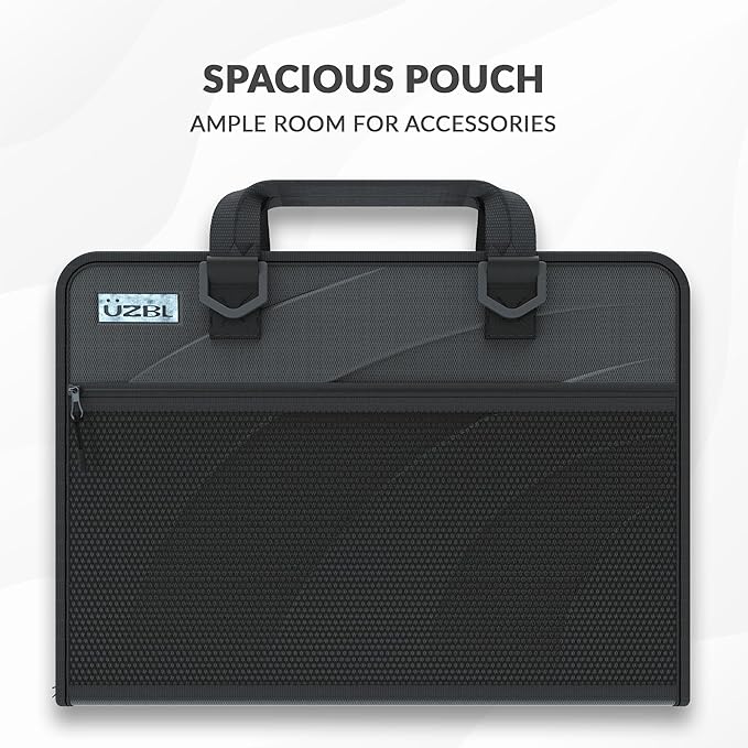 UZBL 13-14 Inch Zip Lite Always-on Chromebook Protective Hard Case with Accessory Pouch & Shoulder Strap (40 Pack)