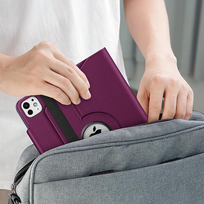 Fintie Rotating Case for iPad Pro 11-inch (M5) 2025 / (M4) 2024 - [Built-in Pencil Holder] 360 Degree Swiveling Smart Stand Protective Cover, Auto Sleep/Wake, Purple
