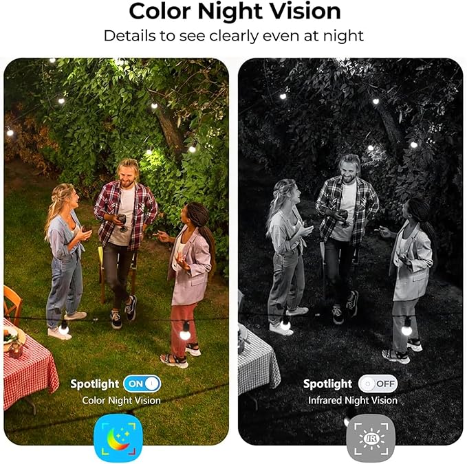 Security Cameras Wireless Outdoor 2K WiFi Wireless Cameras Battery Powered for Home Security Indoor,AI Motion Detection,Color Night Vision,Spotlight,Siren Alarm
