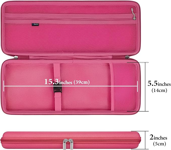 GEEKRIA 75% Keyboard Case, Hard Shell Travel Carrying Bag for Compact 84 Key Computer Mechanical Gaming Keyboard, Compatible with Nuphy Air75, Logitech POP Keys/POP ICON Combo (Rose)