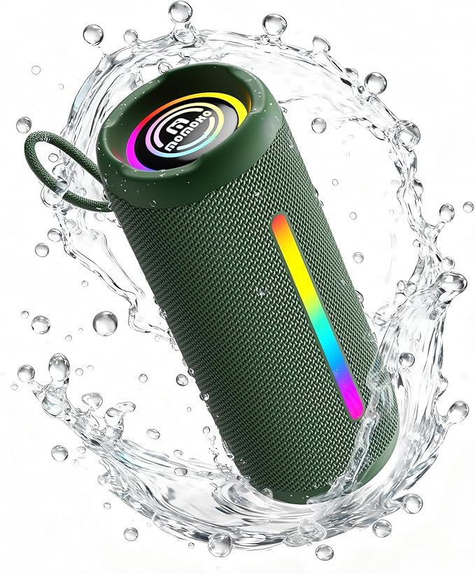 Portable Bluetooth Speaker, IPX7 Waterproof Wireless Speaker, 30W Loud Stereo Sound with Deep Bass, Bluetooth 5.4, EQ Mode for Home/Outdoor/Travel, Birthday Gifts for Adults Men Women Teen (Green)