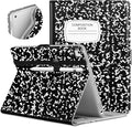 DTTO for iPad 9.7 Inch 5th/6th Generation 2018/2017 Case with Apple Pencil Holder, Premium Leather Folio Stand Cover Case for Apple iPad 9.7 inch, Also Fit iPad Pro 9.7/Air 2/Air - Composition Book